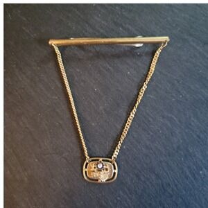 Vintage Krementz Stag Mens Tie Bar 14K.Gold Overlay